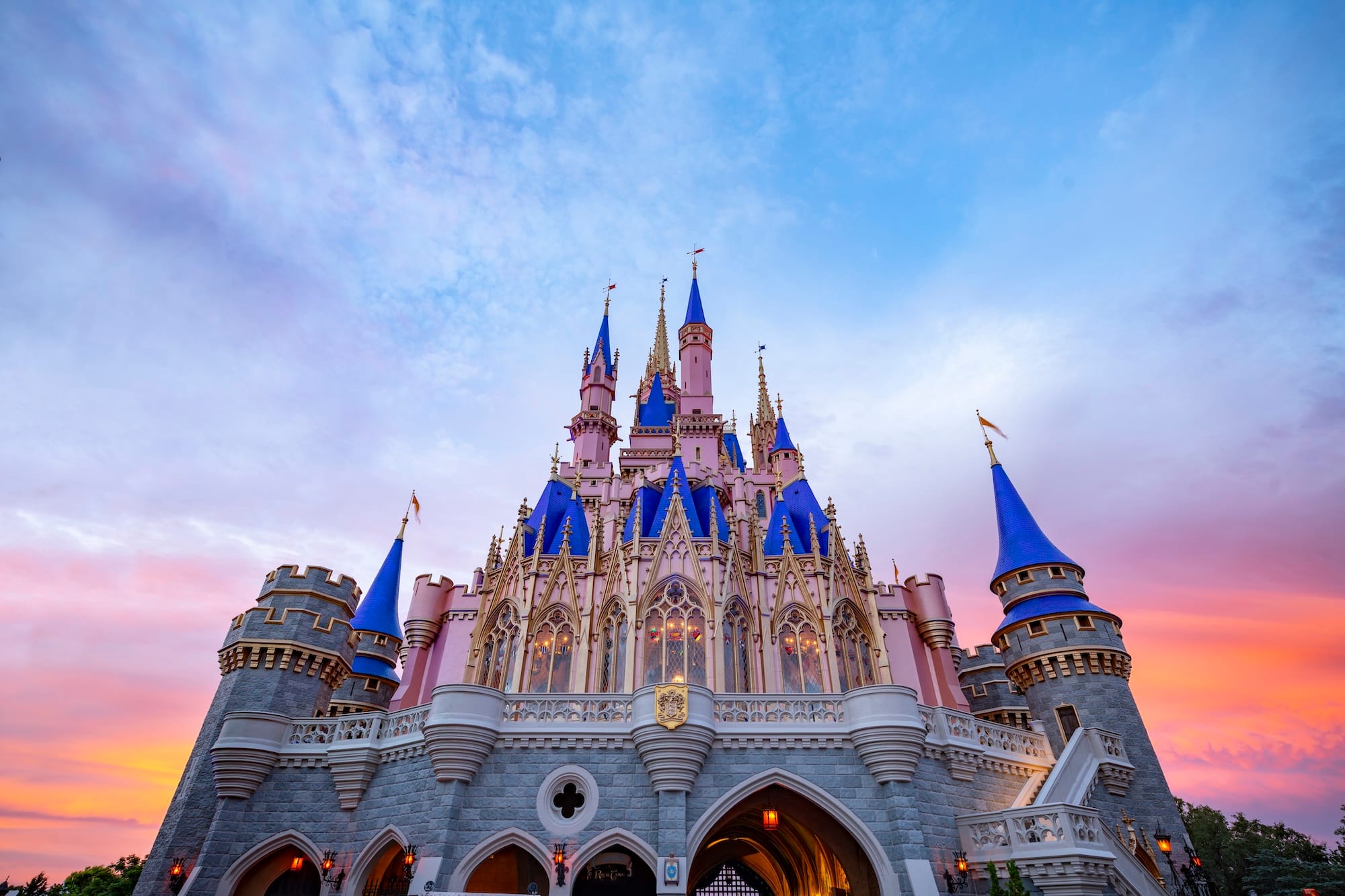 Cinderella Castle at Walt Disney World at dusk